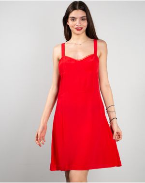 Rochie scurta cu bretele late si fermoar lateral 25YEL34028