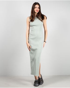 Rochie din bumbac striat cu spatele gol 25YEL34036