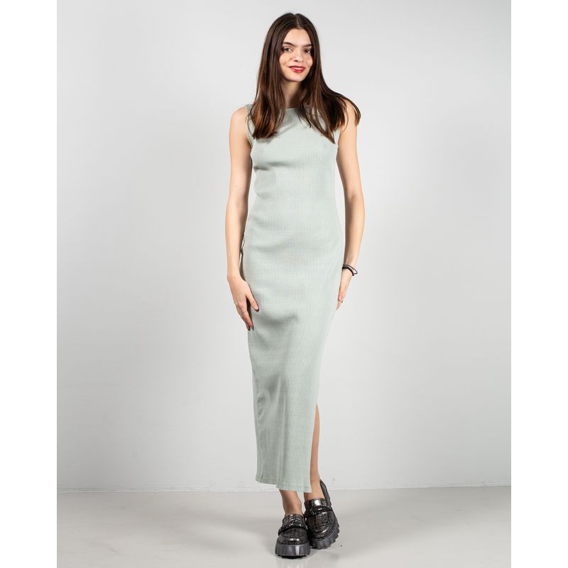 Rochie-din-bumbac-striat-cu-spatele-gol-25YEL34036