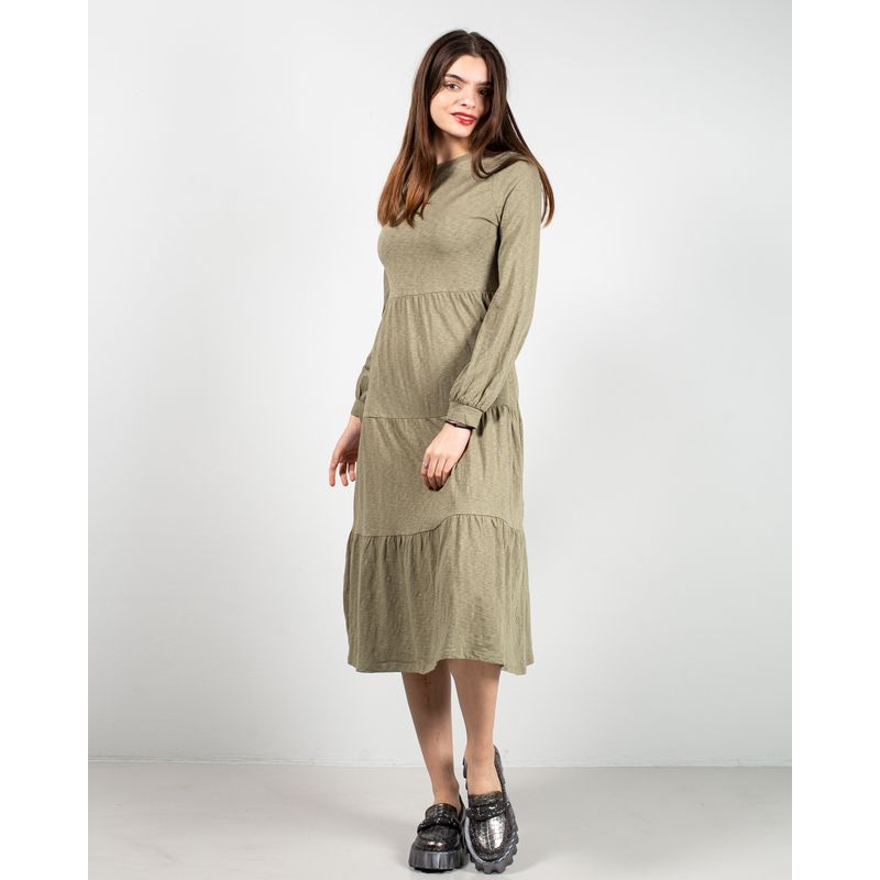 Rochie-baby-doll-din-bumbac-cu-maneca-lunga-N241655001