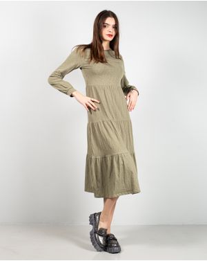 Rochie baby doll din bumbac cu maneca lunga N241655001