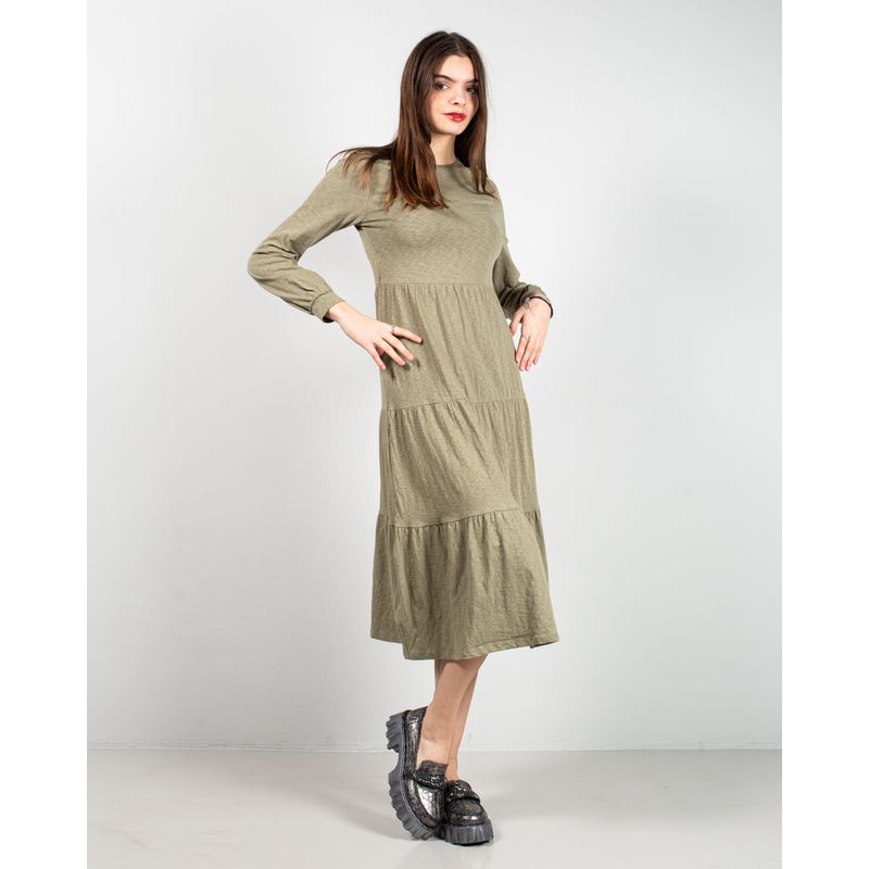 Rochie-baby-doll-din-bumbac-cu-maneca-lunga-N241655001