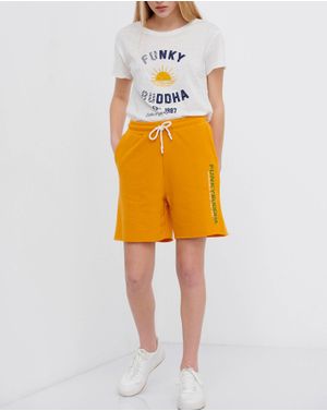 Pantaloni scurti Funky Buddha cu talie elastica 25ALX01350