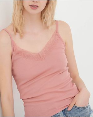 Top striat Funky Buddha cu dantela 25ALX01012