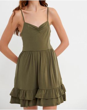 Rochie scurta Funky Buddha cu volane 25ALX01066