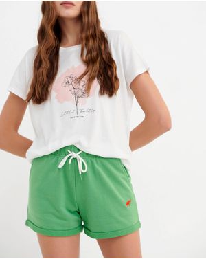 Pantaloni scurti Funky Buddha cu talie elastica 25ALX01417