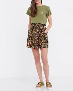 Fusta Funky Buddha cu imprimeu floral 25ALX01088