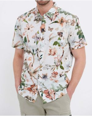 Camasa Funky Buddha cu imprimeu floral 25ALX01243