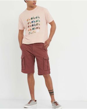 Pantaloni scurti Funky Buddha din bumbac cu buzunare 25ALX01294
