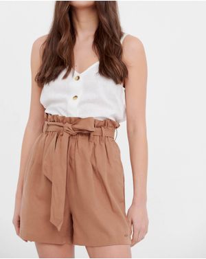 Pantaloni scurti Funky Buddha cu talie inalta 25ALX01425