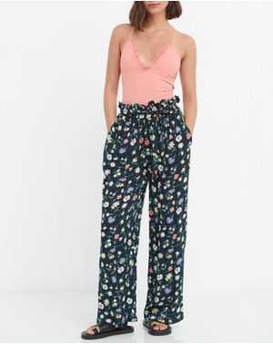 Pantaloni Funky Buddha cu imprimeu floral 25ALX01451