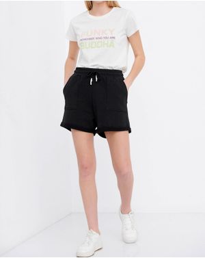 Pantaloni scurti Funky Buddha cu talie elastica 25ALX01311