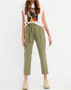 Pantaloni Funky Buddha cu cordon in talie 25ALX01328