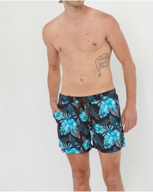 Sort Funky Buddha cu imprimeu floral 25ALX01257