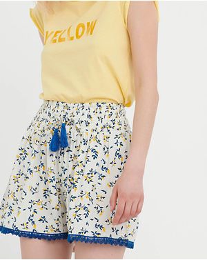 Pantaloni scurti Funky Buddha cu model brodat 25ALX01272