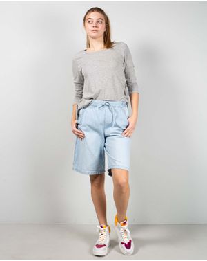 Pantaloni scurti din denim cu snur in talie 25YEL33013