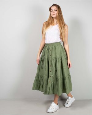Fusta uni din bumbac cu nasturi N241660001