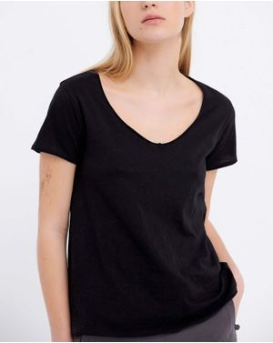 Tricou din bumbac cu decolteu 25ALX01195