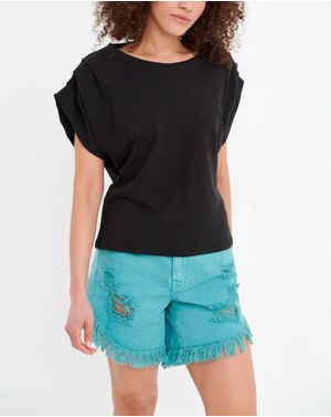 Pantaloni scurti din denim cu talie inalta 25ALX01332