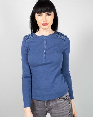 Bluza din bumbac cu maneca lunga si nasturi N240664004