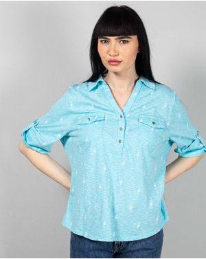 Tricou cu imprimeu si decolteu N240664013