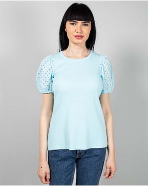 Tricou uni cu model brodat N240664041