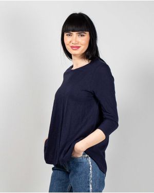 Bluza subtire din bumbac cu maneci trei sferturi N240664043