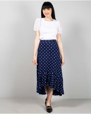 Fusta cu talie elastica si buline N241653006