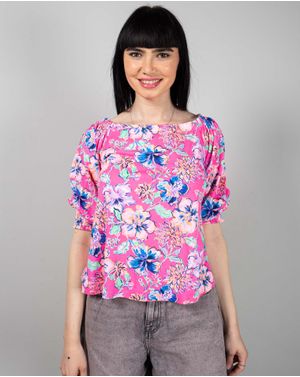 Bluza din bumbac cu umerii goi N240664028
