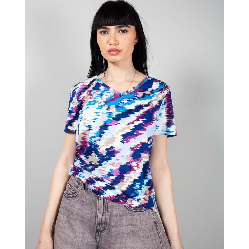 Tricou-casual-din-bumbac-cu-imprimeu-si-nasturi-la-baza-gatului-N240664038