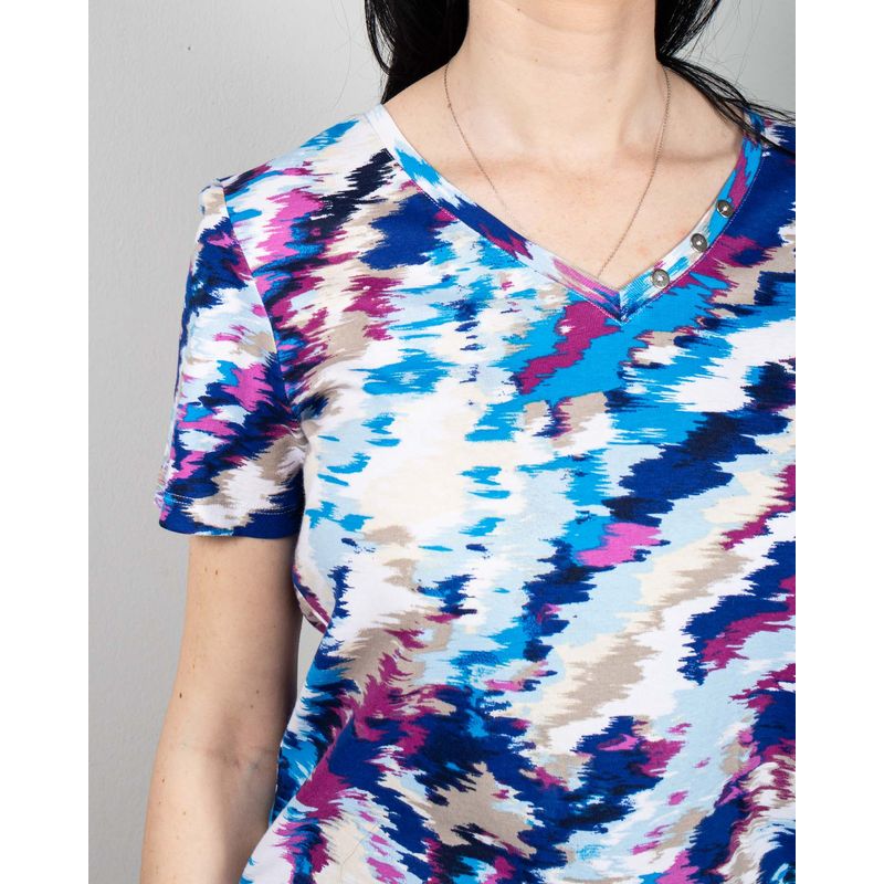 Tricou-casual-din-bumbac-cu-imprimeu-si-nasturi-la-baza-gatului-N240664038