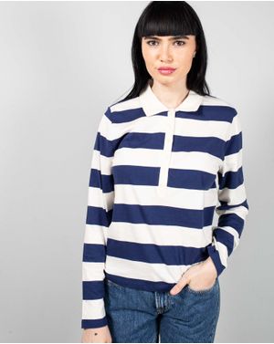 Bluza din bumbac cu guler si nasturi la baza gatului N241206002