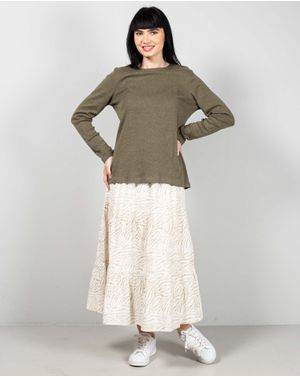 Fusta midi din bumbac cu dublura N241653003