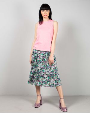 Fusta din bumbac cu imprimeu si talie elastica N241653007