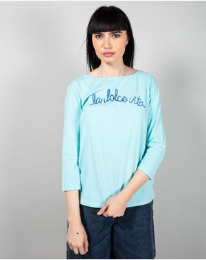 Bluza din bumbac cu aplicatii si maneca lunga N240664026