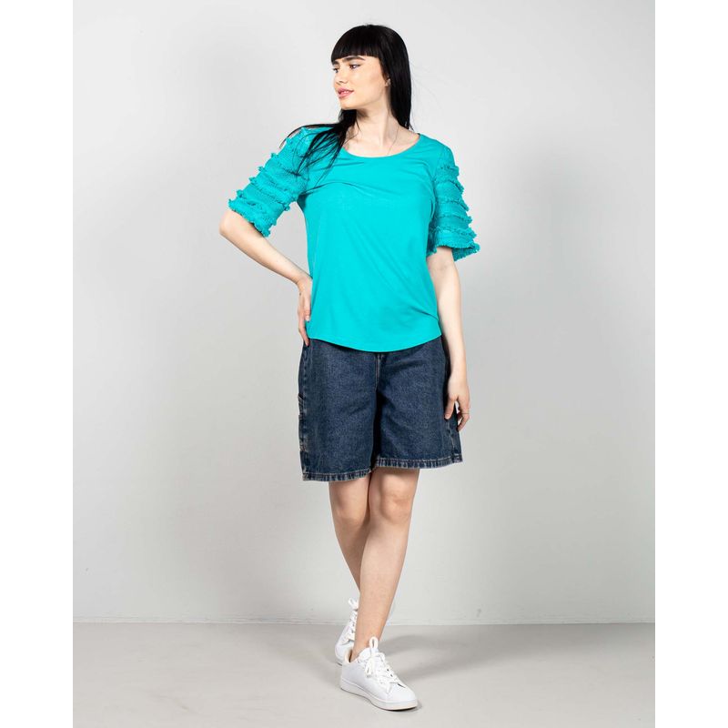 Tricou-casual-din-bumbac-cu-maneci-bufante-N240664029