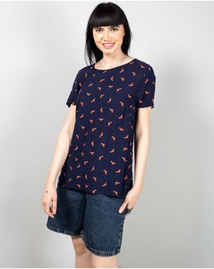 Bluza subtire cu imprimeu si maneca scurta N241106011