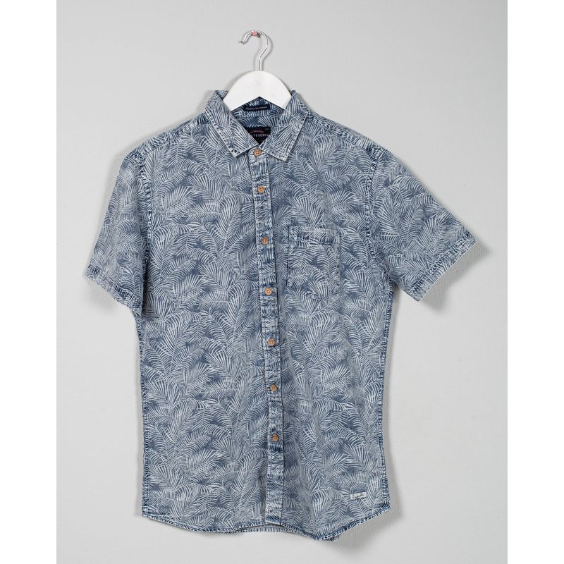 Camasa-Funky-Buddha-cu-maneca-scurta-si-imprimeu-25ALX03023