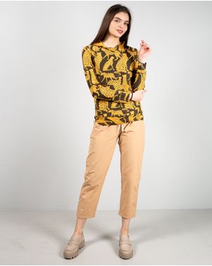 Pantaloni din bumbac cu snur in talie 24MAB07021