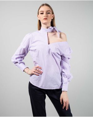 Bluza cu dungi si un umar gol 24MAB07046