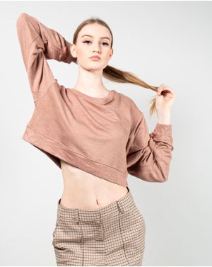 Bluza crop cu maneca lunga 24MAB07094