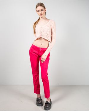 Pantaloni din bumbac cu talie joasa 24MAB07113