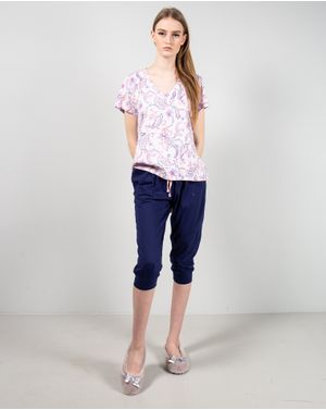 Pantaloni de pijama din bumbac trei sferturi 24MAB07058