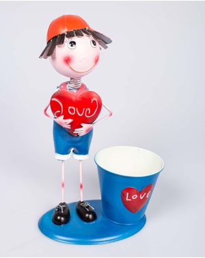 Decoratiune baiat Love cu suport pentru ghiveci