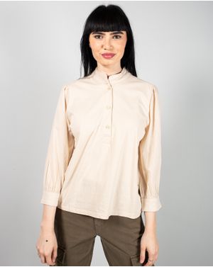 Bluza din bumbac cu guler tunica N240423016