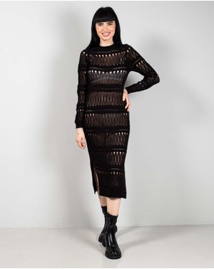 Rochie din bumbac cu maneca lunga si model perforat 25MKF02252
