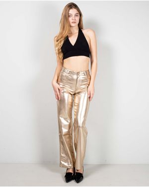 Pantaloni drepti cu aspect metalizat 25TEK05040