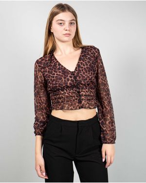 Bluza animal print cu maneca lunga 25TEK05072