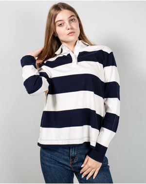 Bluza din bumbac cu nasturi la baza gatului N240423014