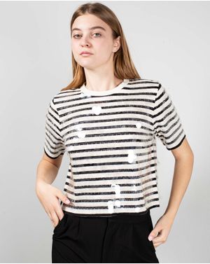 Tricou din bumbac cu paiete N241450001